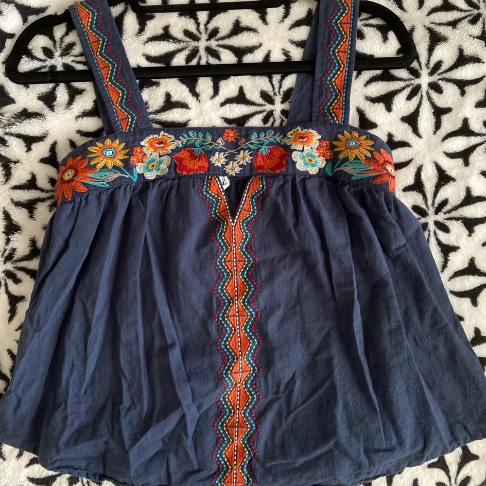 Multi color fiesta/ flower sleeveless top
